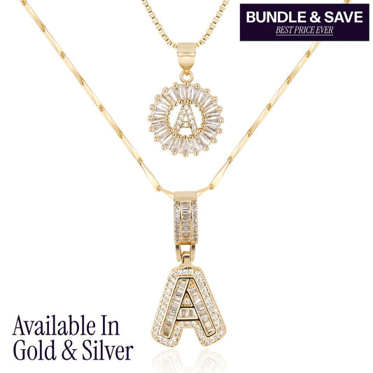 Primrose | イニシャルダイヤモンドネックレス 14k（2個セット）