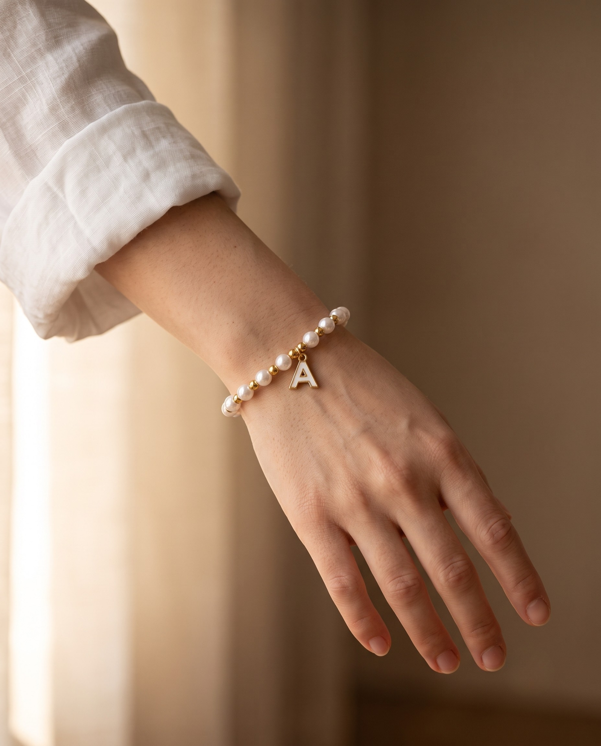 Suzanne | イニシャルパールブレスレット