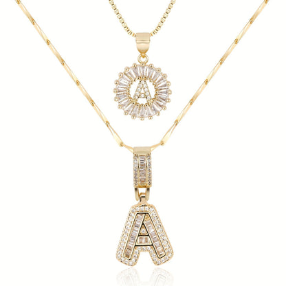 Primrose | イニシャルダイヤモンドネックレス 14k（2個セット）