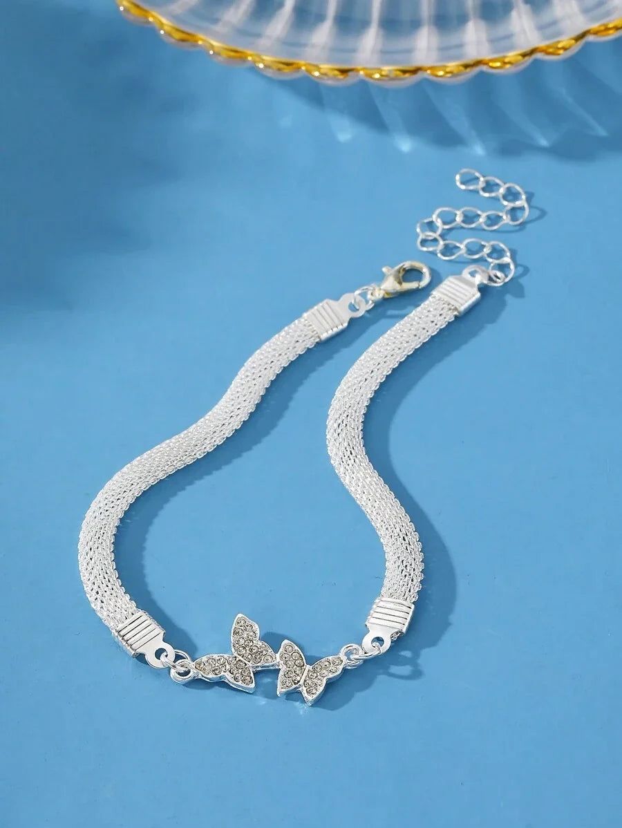 Antonella | ジルコニアの蝶がついたシルバー ブレスレット