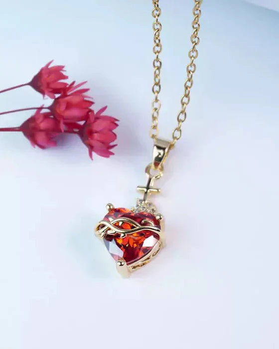 Aurelienna™ イエスの聖心の金メッキネックレス