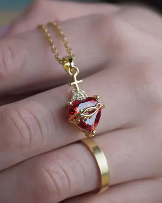 Aurelienna™ イエスの聖心の金メッキネックレス
