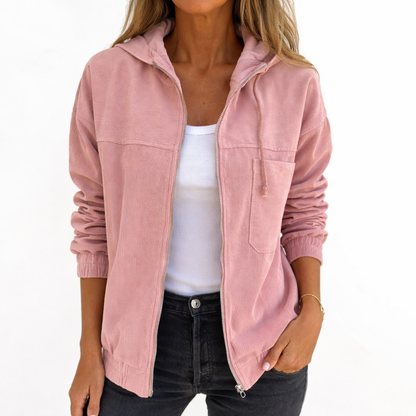 Quorela | カジュアルスタイルのフード付きジッパージャケット