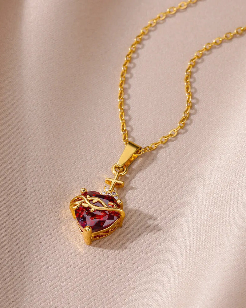 Aurelienna™ イエスの聖心の金メッキネックレス