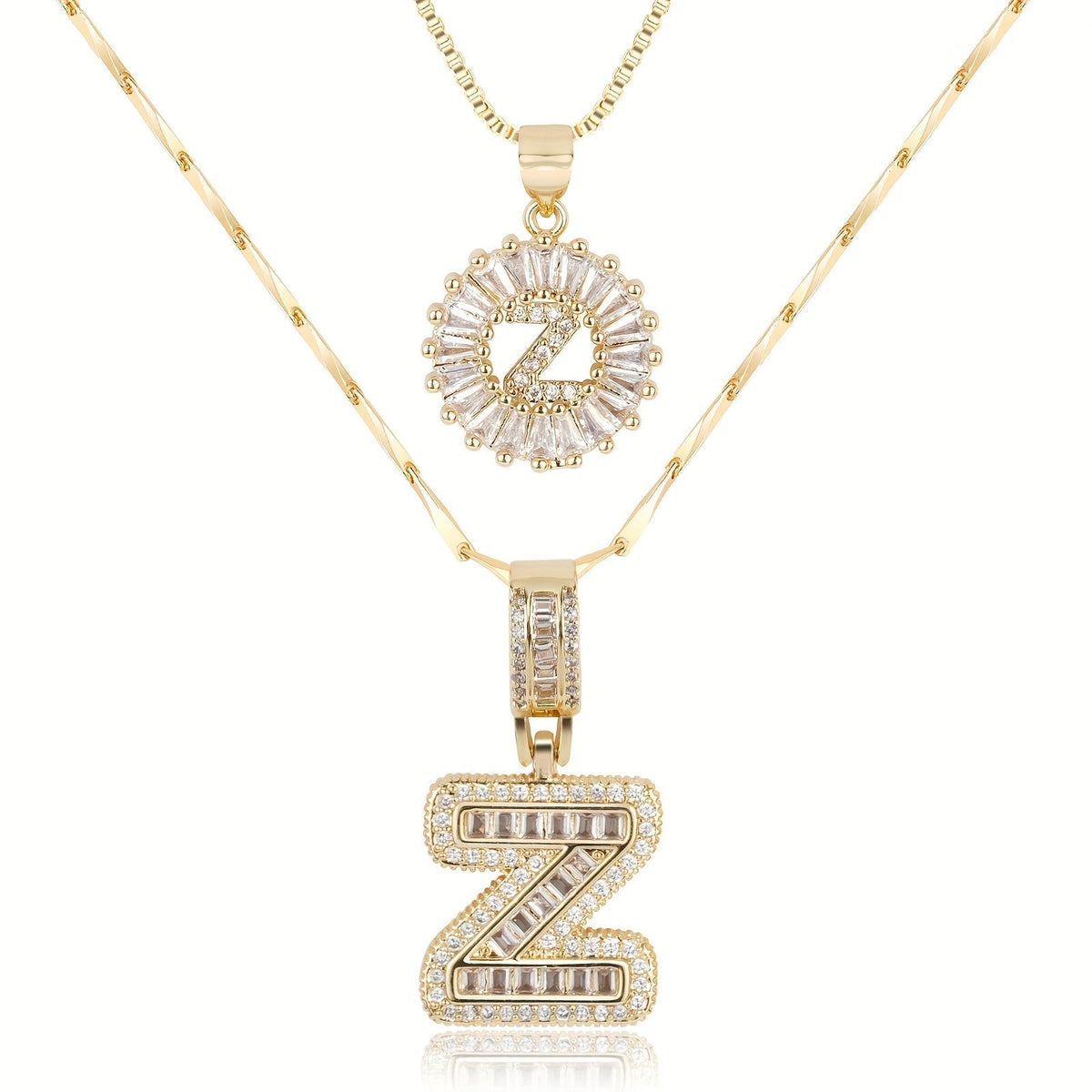 Primrose | イニシャルダイヤモンドネックレス 14k（2個セット）