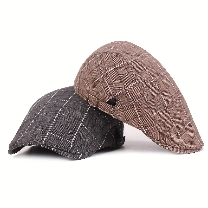 Korevik | 男女兼用の都市スタイルチェック柄ニットキャップ